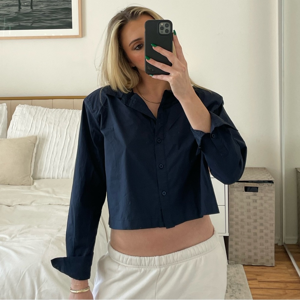 L’Academie The Tory Blouse in Navy Blue